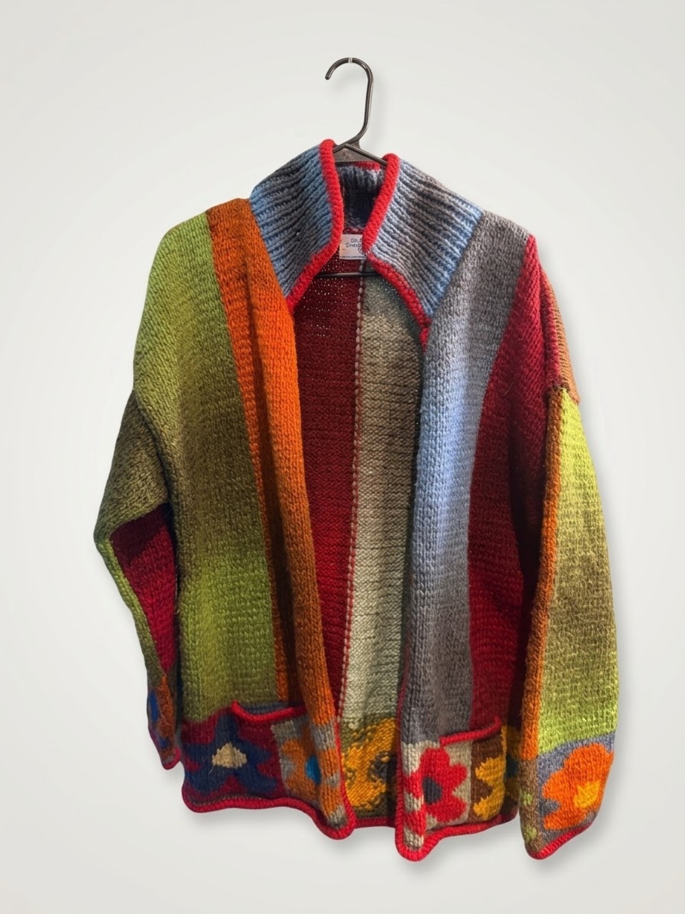 SWEATER VENTURE /Hand knit/ Women's Sweater Cardigan/ wool / callout